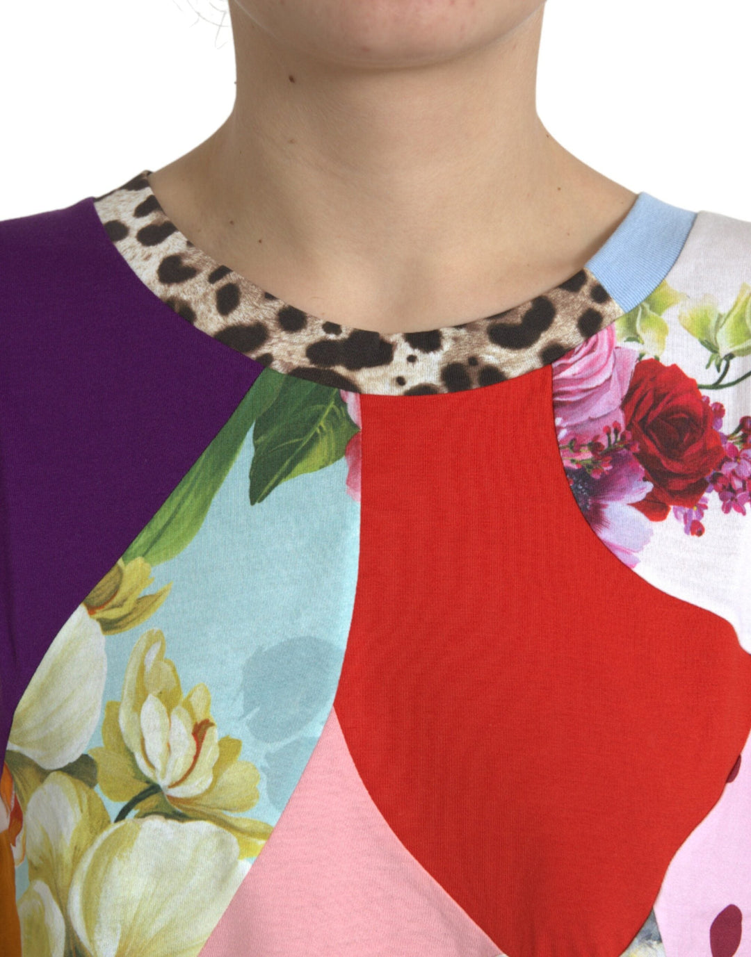 Dolce &amp; Gabbana - Multicolor Patchwork Cotton Silk Blouse Top