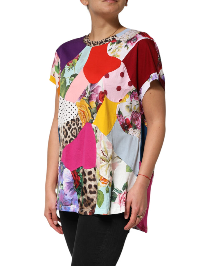 Dolce &amp; Gabbana Blouses - Women’s Multicolor Patchwork Cotton Silk Blouse Top