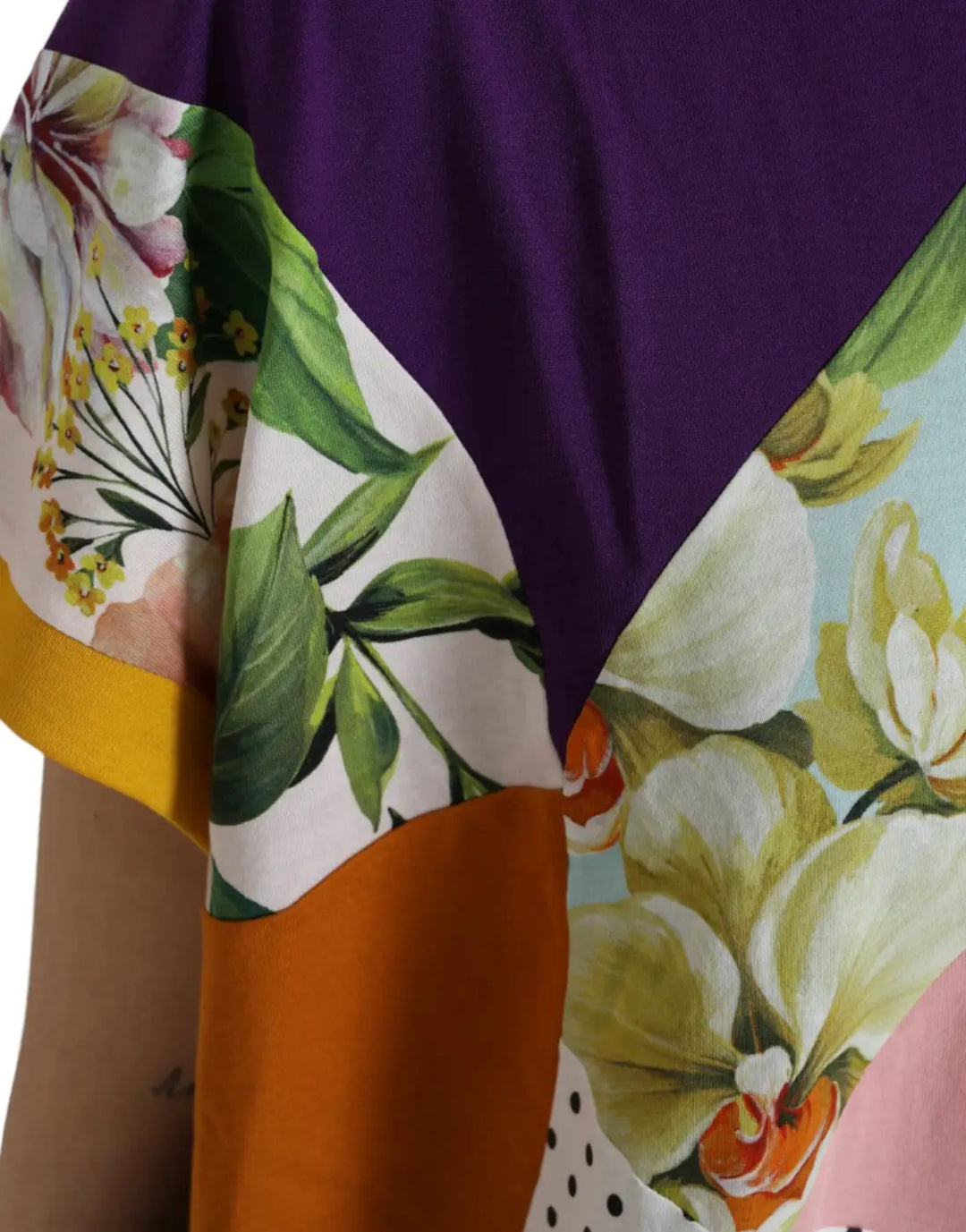 Dolce &amp; Gabbana Multicolor Patchwork Cotton Silk Blouse Top