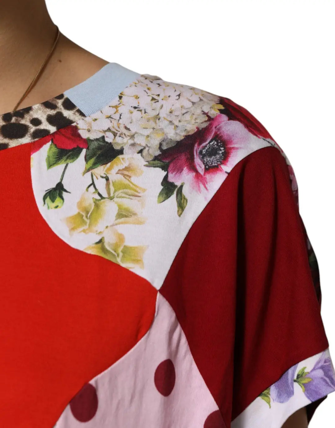 Dolce &amp; Gabbana Multicolor Patchwork Cotton Silk Blouse Top
