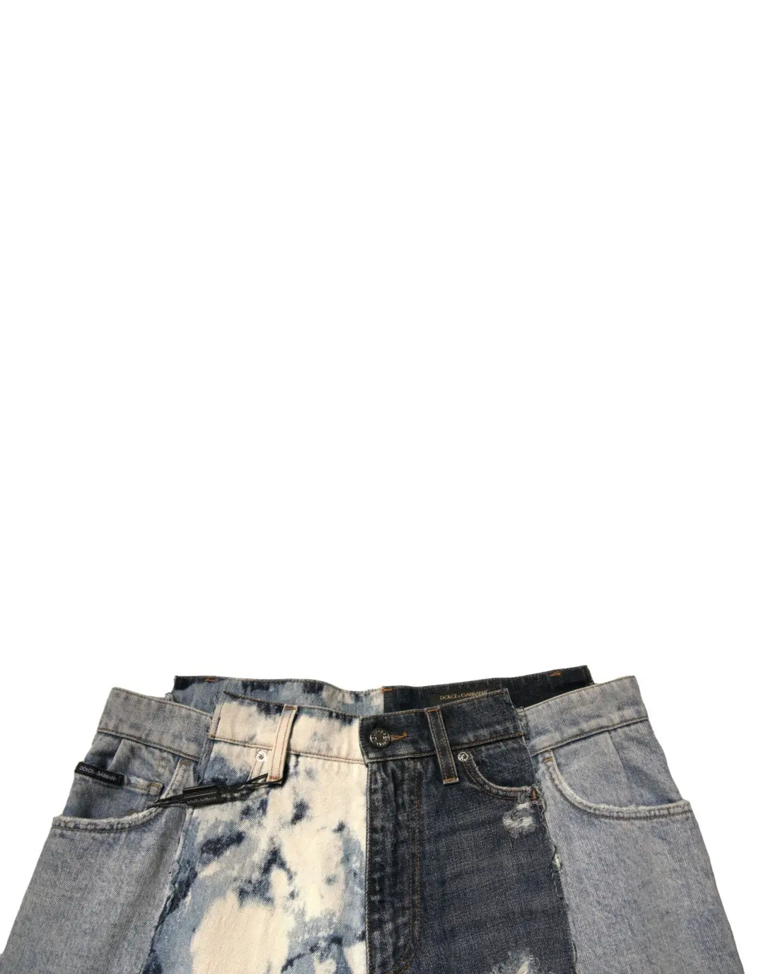 Dolce &amp; Gabbana Multicolor Patchwork Cotton Straight Men Denim Jeans