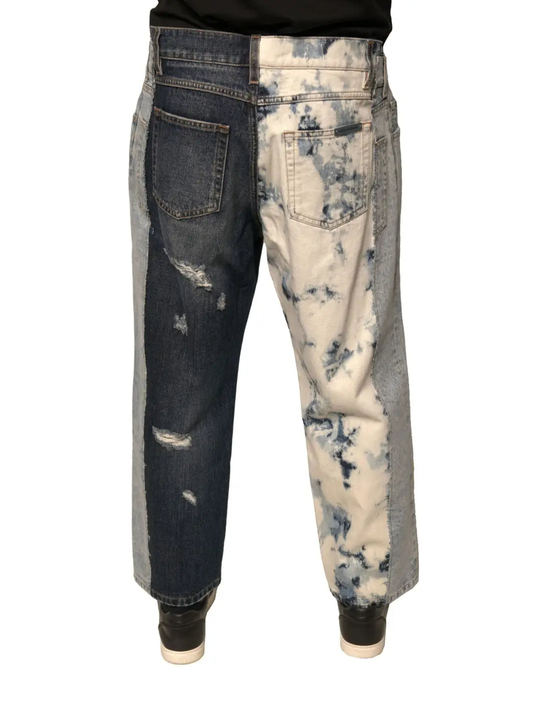 Dolce &amp; Gabbana Multicolor Patchwork Cotton Straight Men Denim Jeans