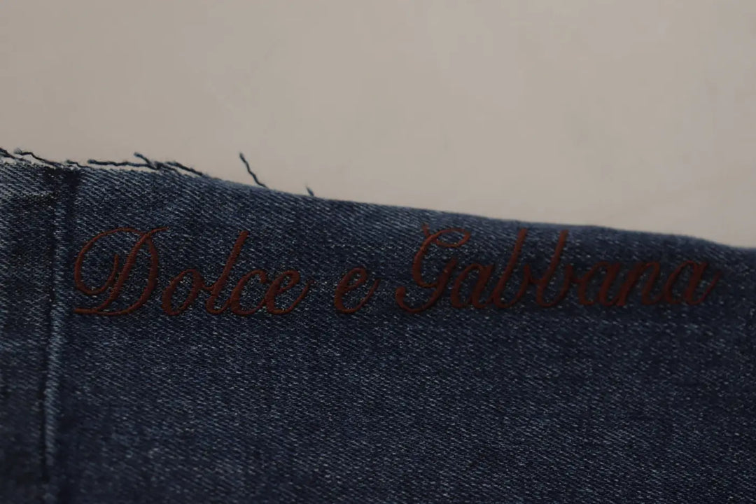 Dolce &amp; Gabbana Multicolor Patchwork DG Fashion Wide Leg Denim Pant