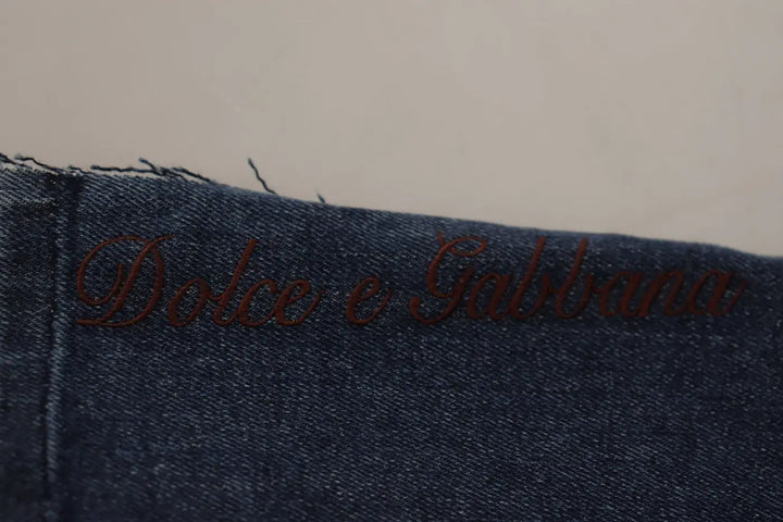 Dolce &amp; Gabbana Multicolor Patchwork DG Fashion Wide Leg Denim Pant