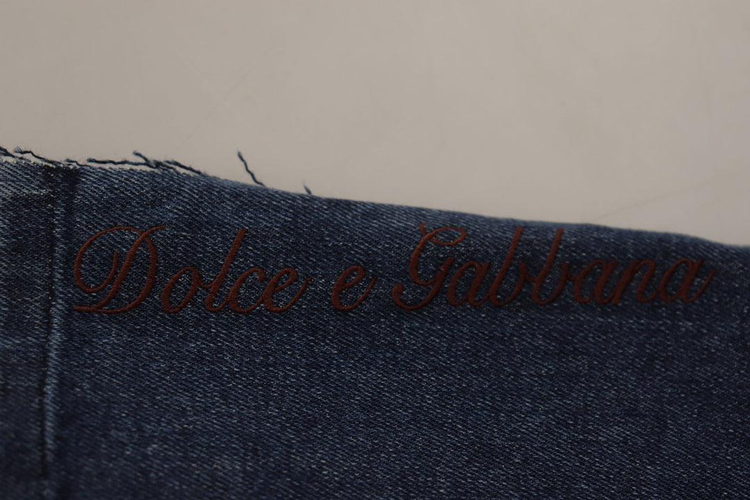 Dolce &amp; Gabbana Multicolor Patchwork Dg Fashion Wide Leg Denim Pant