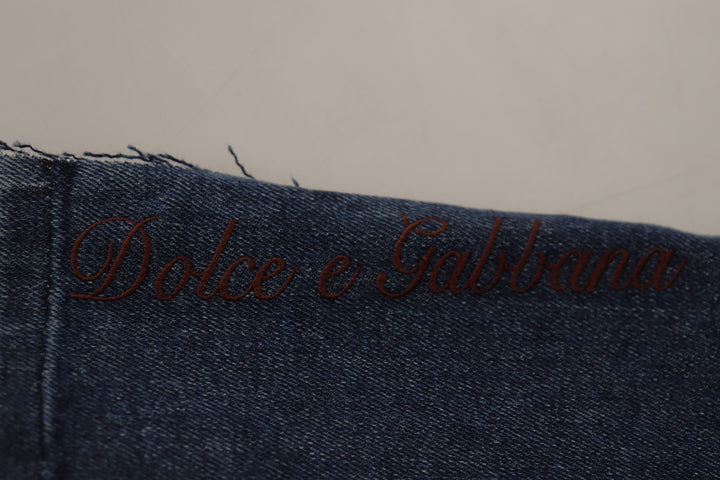 Dolce &amp; Gabbana Multicolor Patchwork Dg Fashion Wide Leg Denim Pant