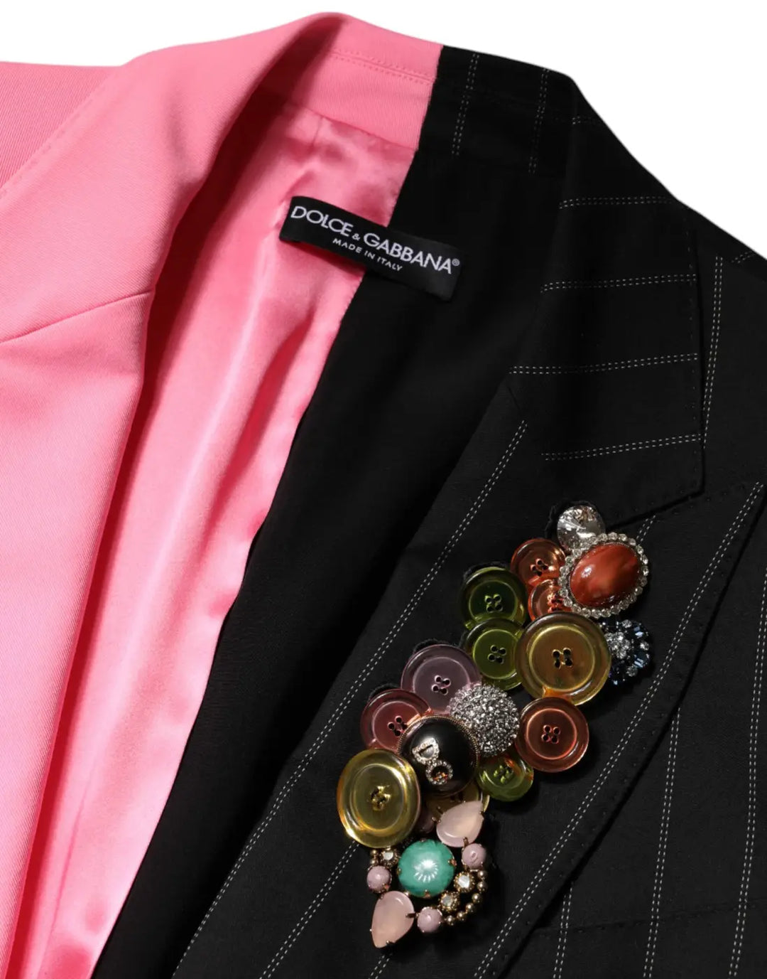 Dolce &amp; Gabbana Multicolor Patchwork Embellished Coat Jacket