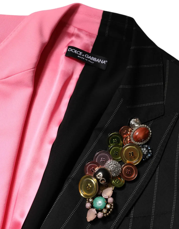 Dolce &amp; Gabbana Multicolor Patchwork Embellished Coat Jacket