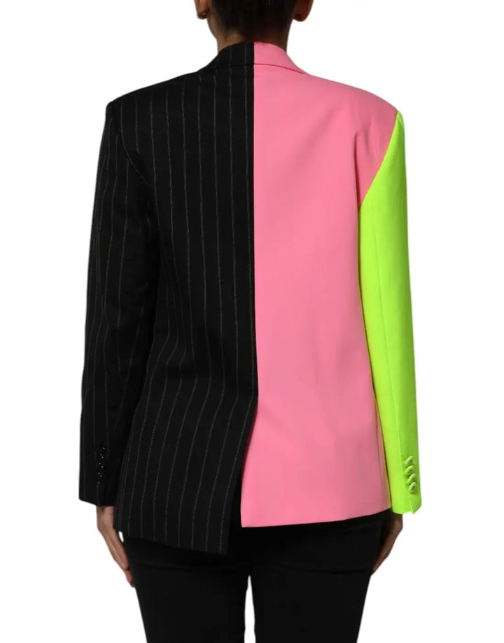 Dolce &amp; Gabbana Multicolor Patchwork Embellished Coat Jacket