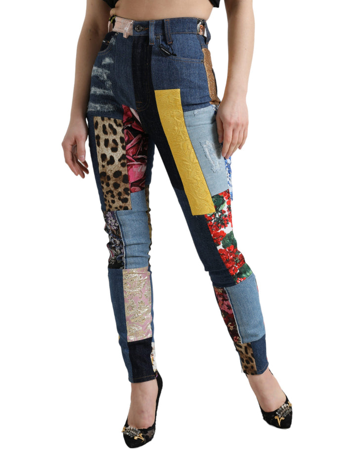 Dolce &amp; Gabbana Multicolor Patchwork Grace Skinny Denim Jeans