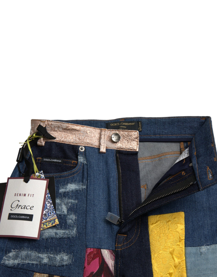 Dolce &amp; Gabbana Multicolor Patchwork Grace Skinny Denim Jeans
