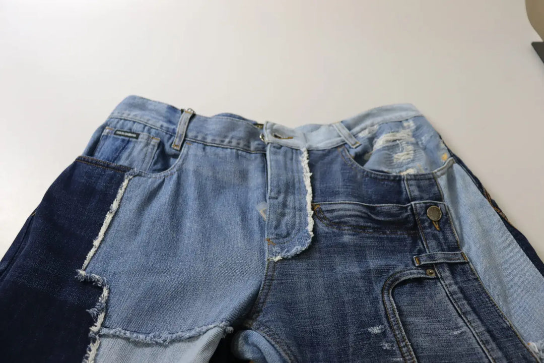 Dolce &amp; Gabbana Multicolor Patchwork High Waist Denim Jeans