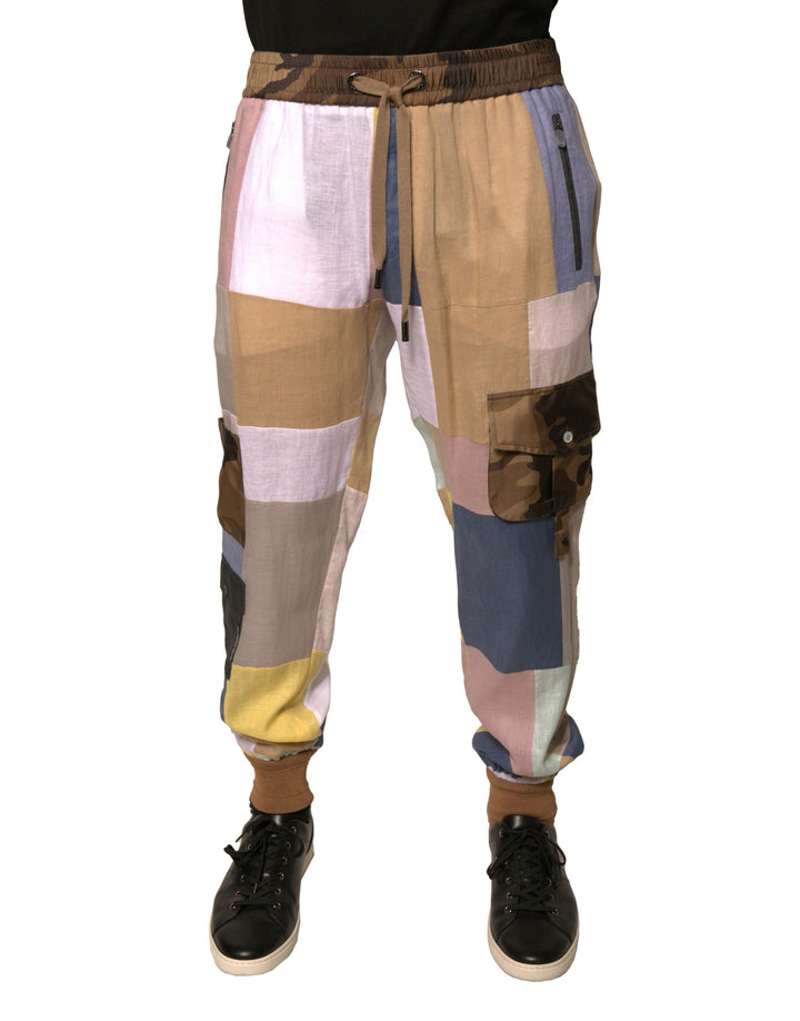 Dolce &amp; Gabbana Multicolor Patchwork Jogger Sweatpants Pants