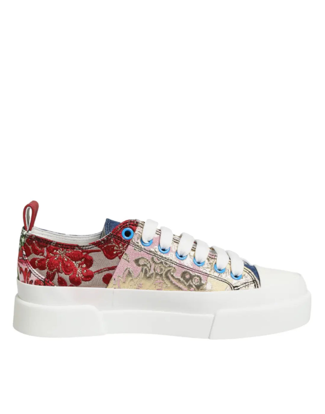 Dolce &amp; Gabbana Multicolor Patchwork Low Top Sneakers Shoes