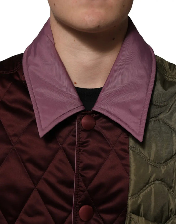 Dolce &amp; Gabbana Multicolor Patchwork PolyesterQuilted Jacket