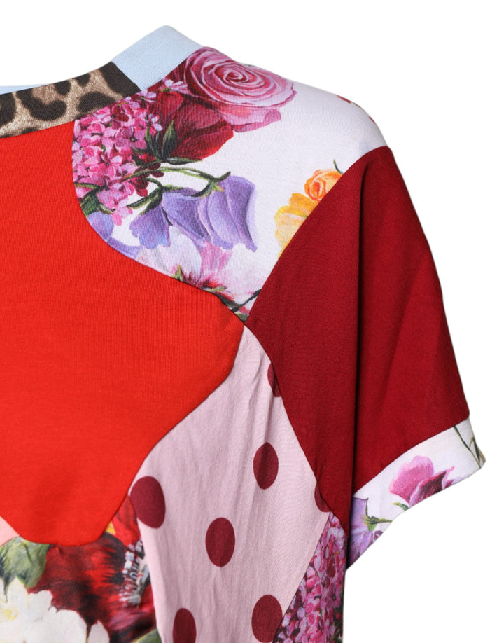 Dolce &amp; Gabbana Blouses - Women’s Multicolor Patchwork Short Sleeve Blouse Top
