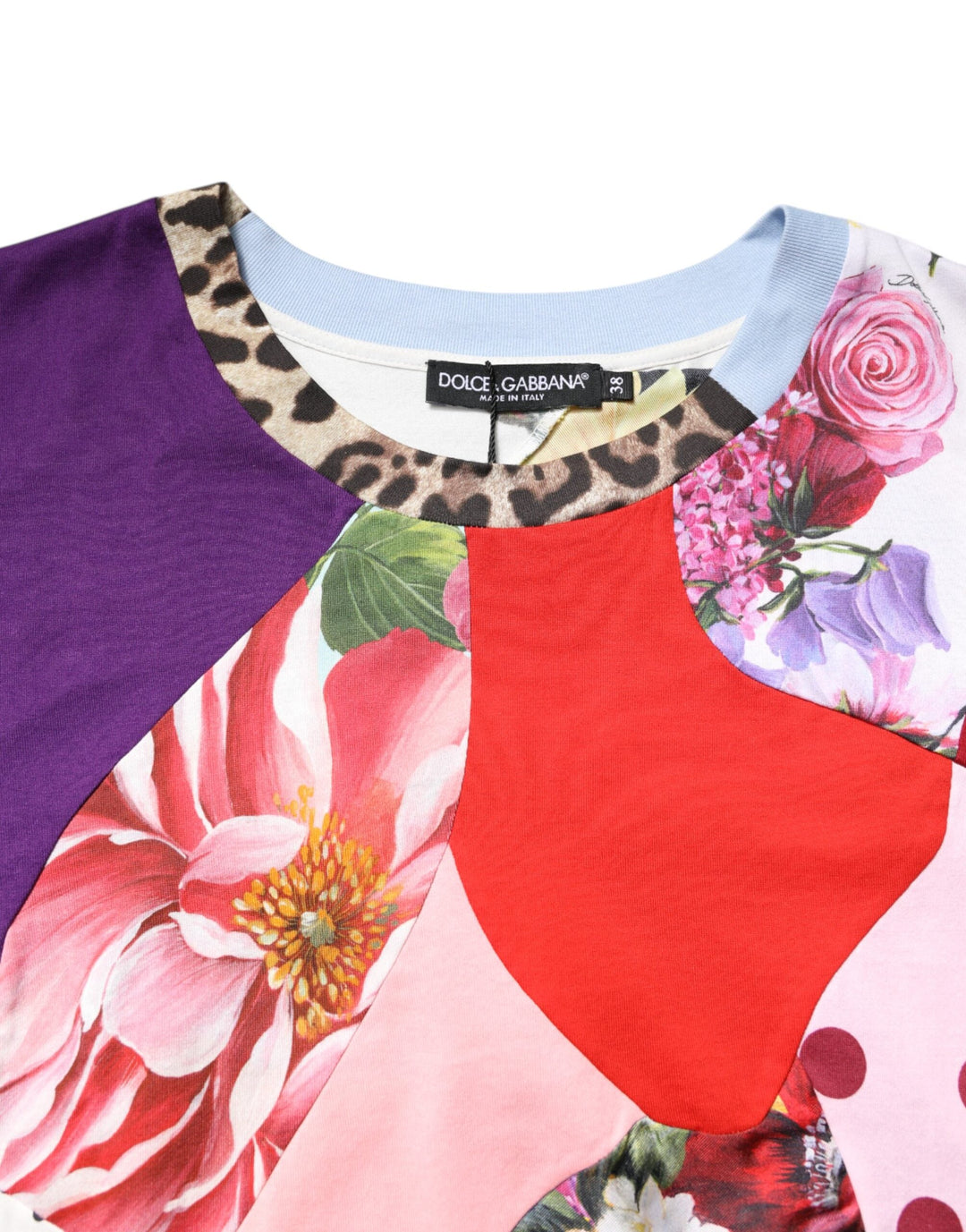 Dolce &amp; Gabbana Blouses - Women’s Multicolor Patchwork Short Sleeve Blouse Top
