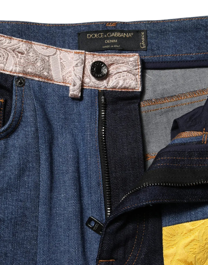 Dolce &amp; Gabbana Multicolor Patchwork Skinny Denim Jeans