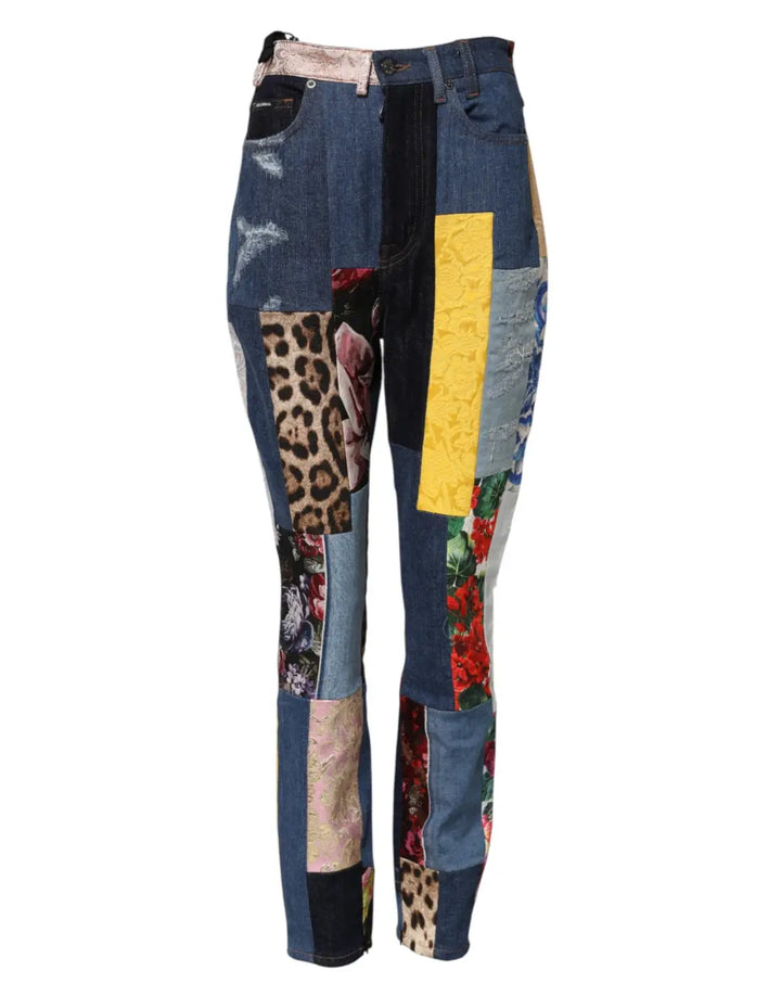 Dolce &amp; Gabbana Multicolor Patchwork Skinny Denim Jeans