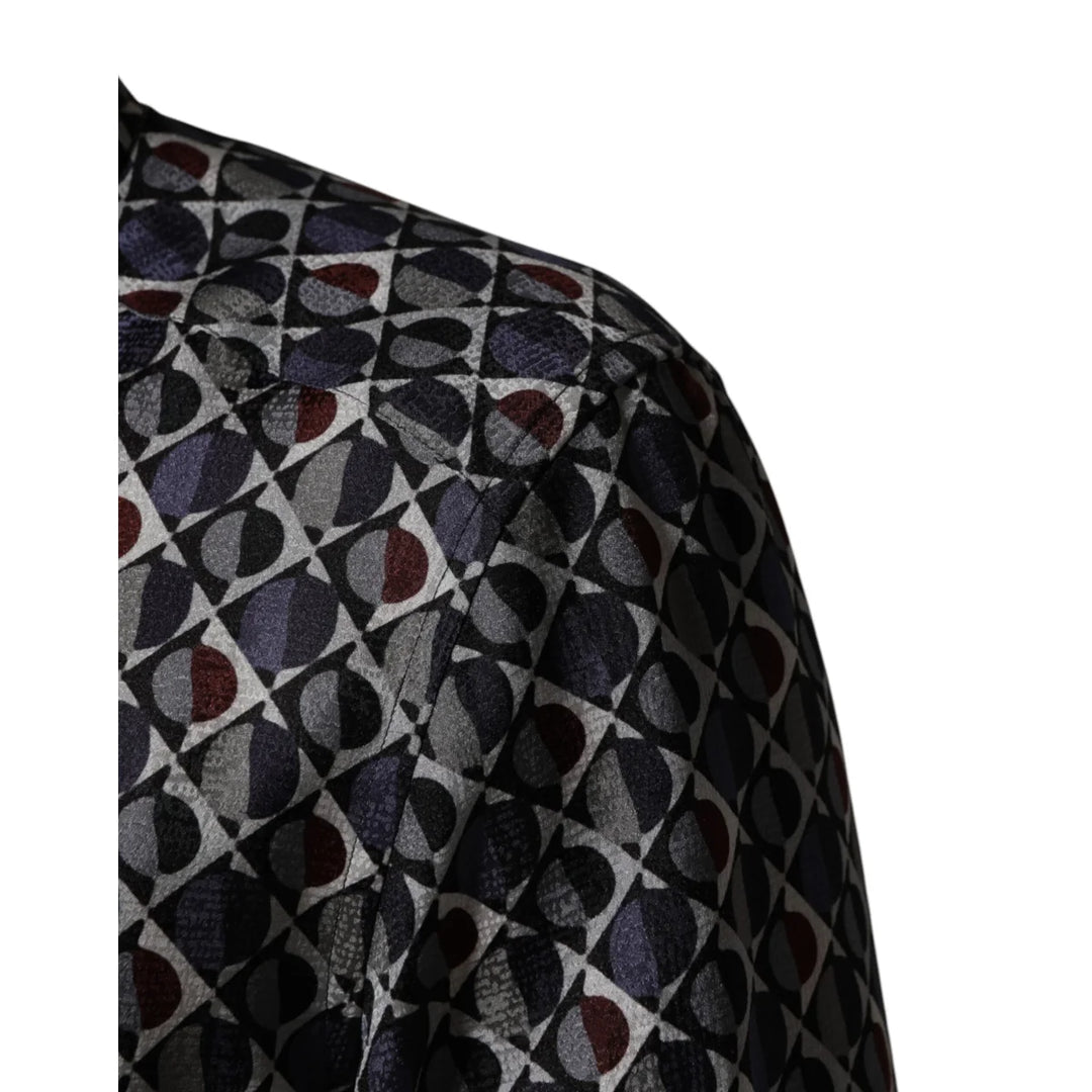 Dolce &amp; Gabbana Multicolor Patterned Collared GOLD Men Dress Shirt