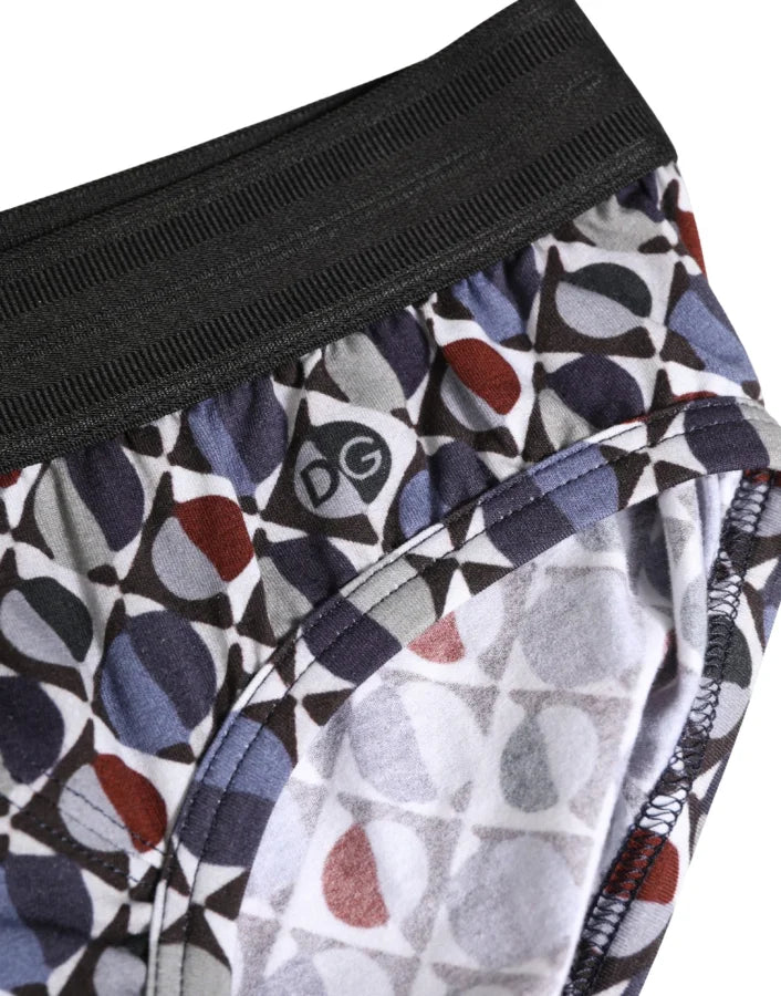 Dolce &amp; Gabbana Multicolor Patterned Men Midi Brief Underwear