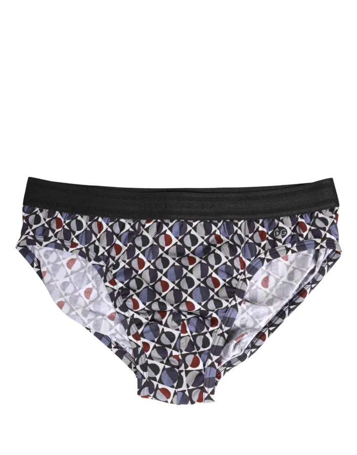 Dolce &amp; Gabbana Multicolor Patterned Men Midi Brief Underwear