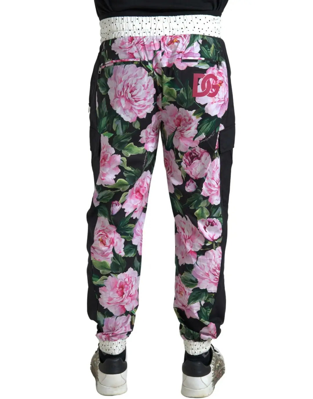 Dolce &amp; Gabbana Multicolor Peony Joggers Cotton Men Pants