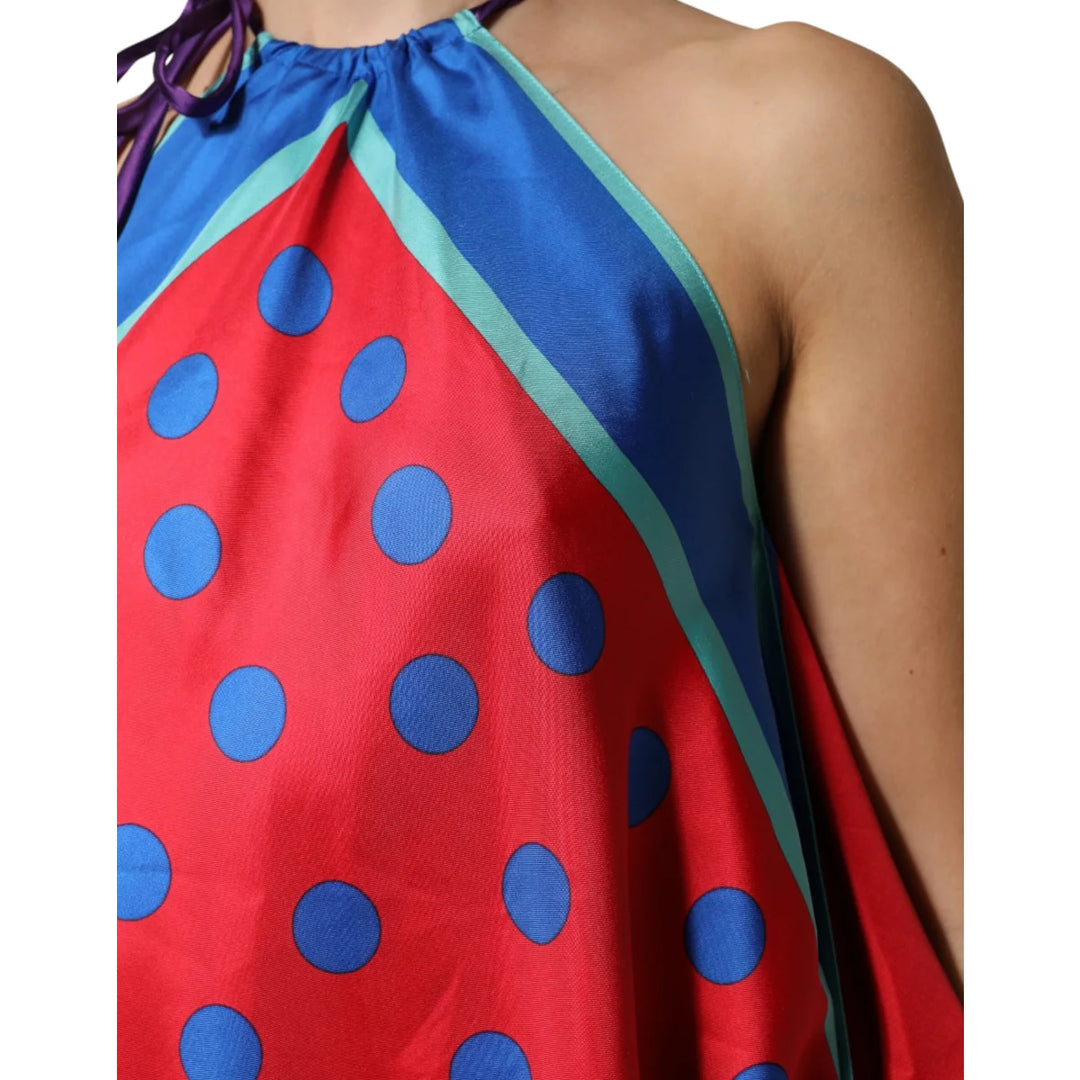 Dolce &amp; Gabbana Multicolor Polka Dot Halter Blouse