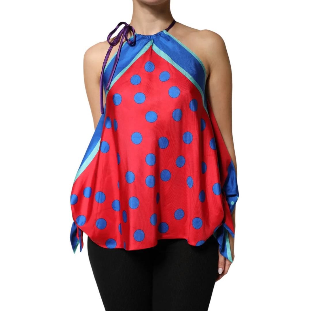 Dolce &amp; Gabbana Multicolor Polka Dot Halter Blouse