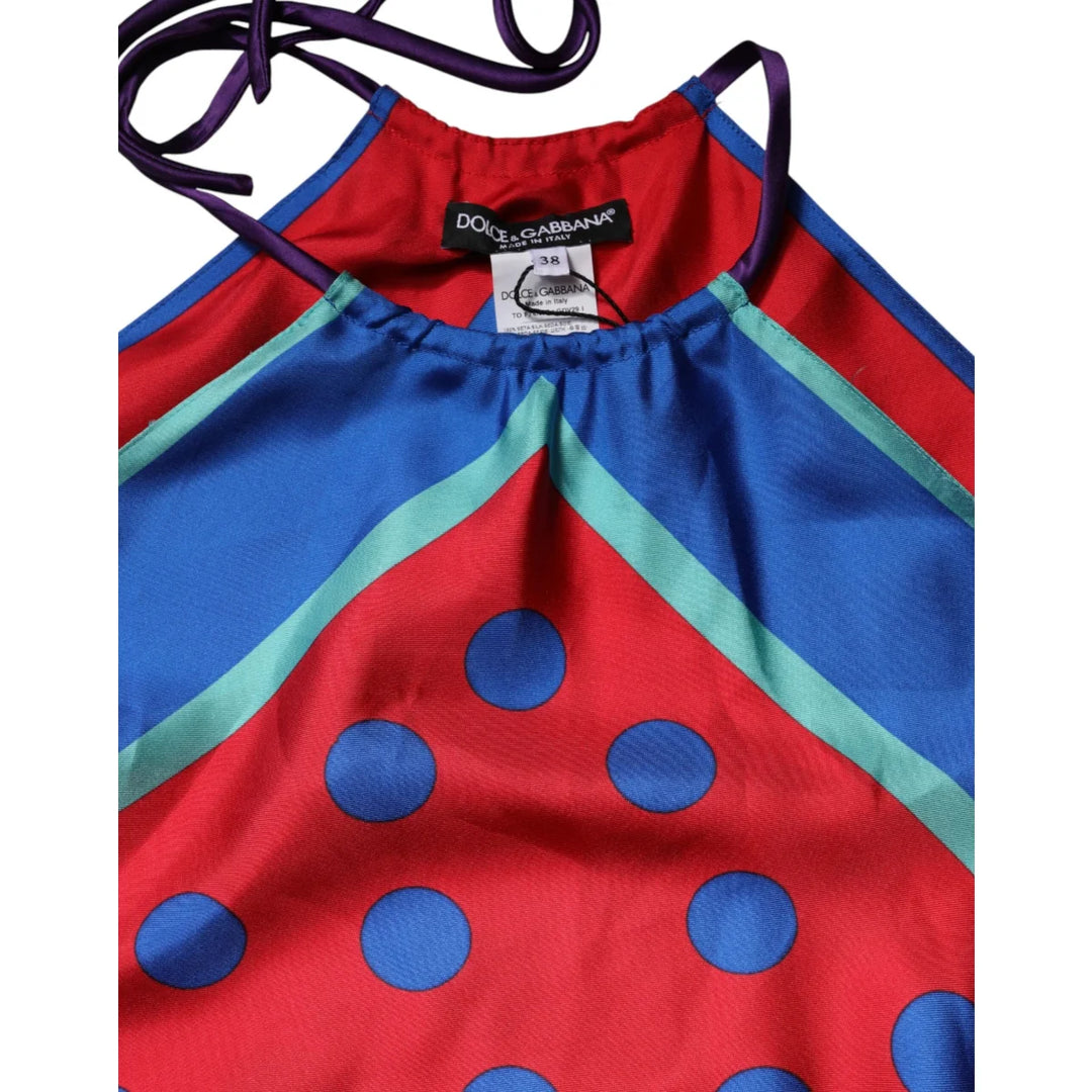 Dolce &amp; Gabbana Multicolor Polka Dot Halter Blouse