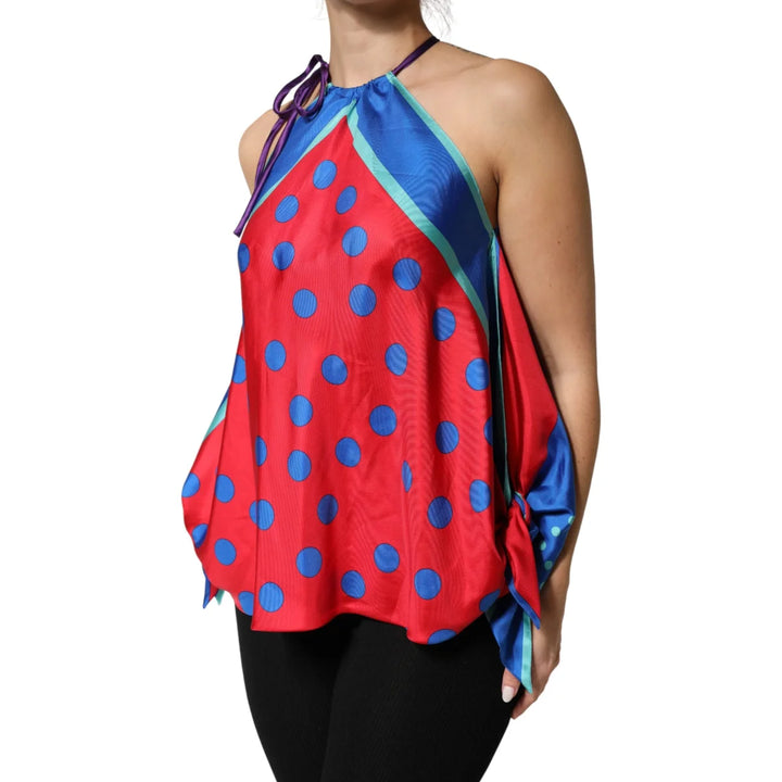 Dolce &amp; Gabbana Multicolor Polka Dot Halter Blouse