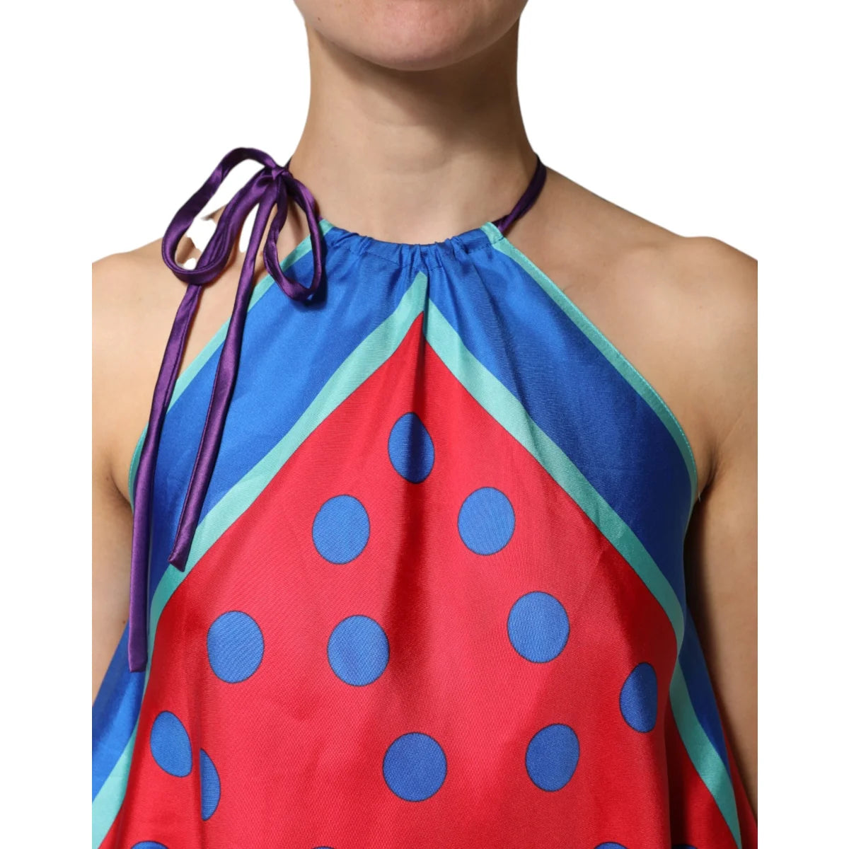 Dolce & Gabbana Multicolor Polka Dot Halter Blouse