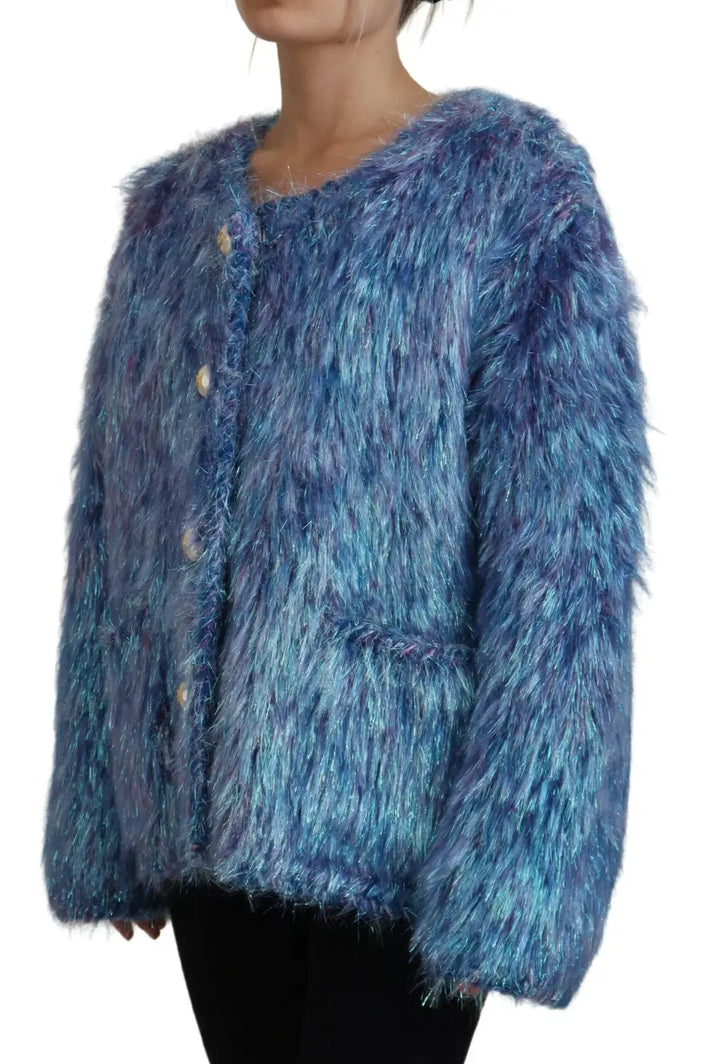 Dolce &amp; Gabbana Multicolor Polyester Fringes Coat Jacket