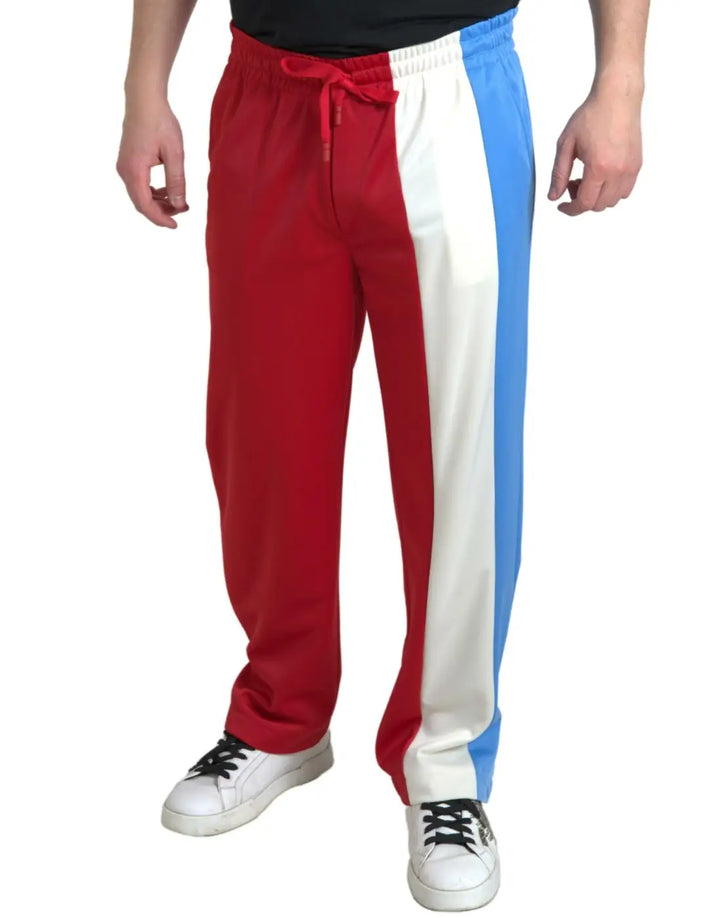 Dolce &amp; Gabbana Multicolor Polyester Men Sweatpants Pants