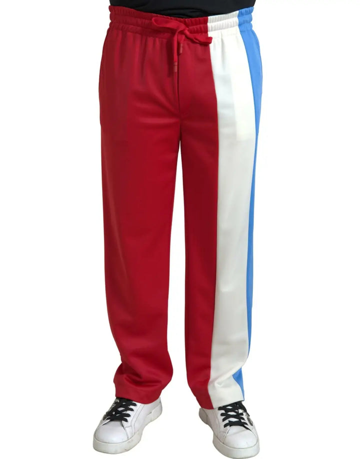 Dolce &amp; Gabbana Multicolor Polyester Men Sweatpants Pants