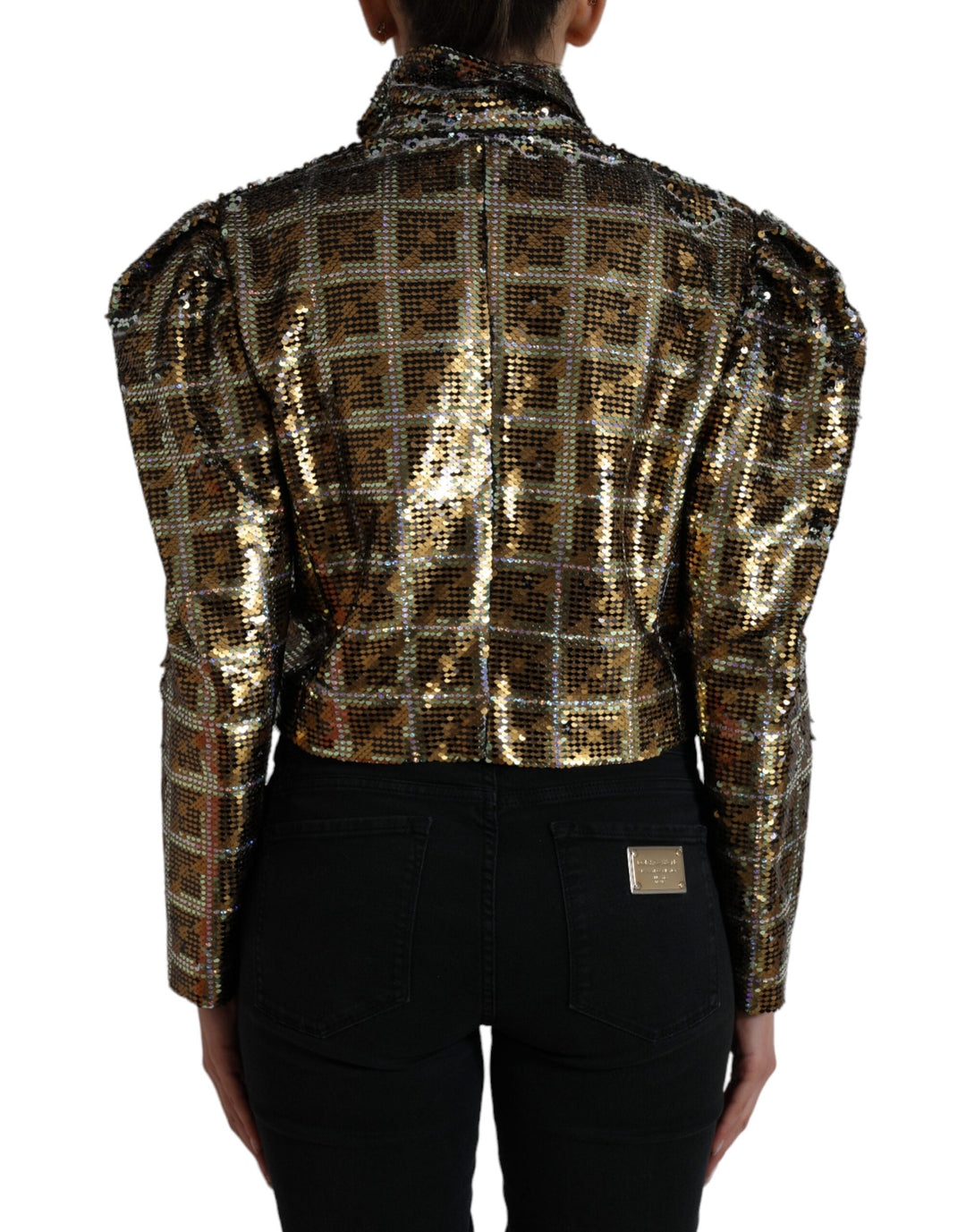 Dolce &amp; Gabbana Bomber Jackets - Multicolor Polyester Sequined Cropped Jacket