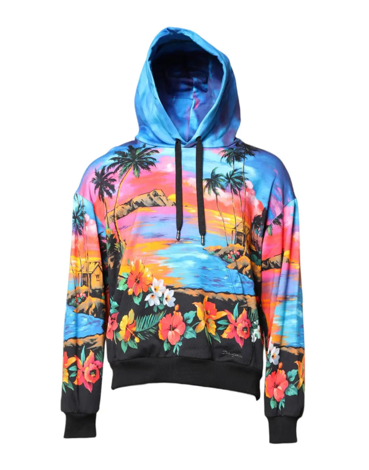 Dolce &amp; Gabbana Multicolor Print Hooded Sweatshirt Sweater