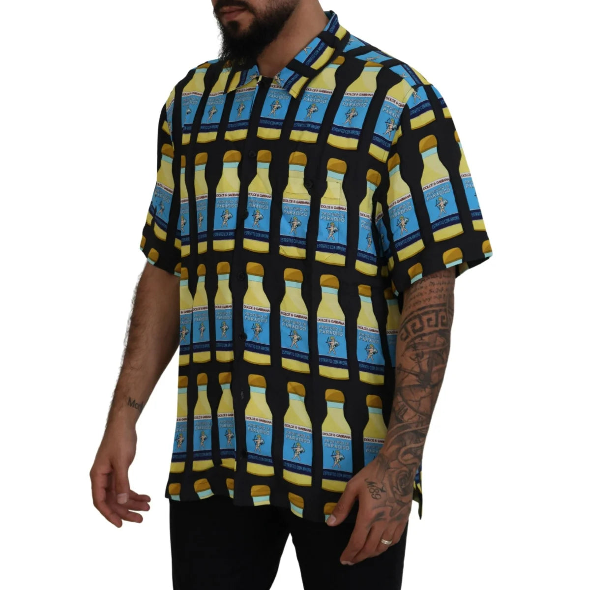 Dolce Gabbana Multicolor Printed Casual Shirt for Men &