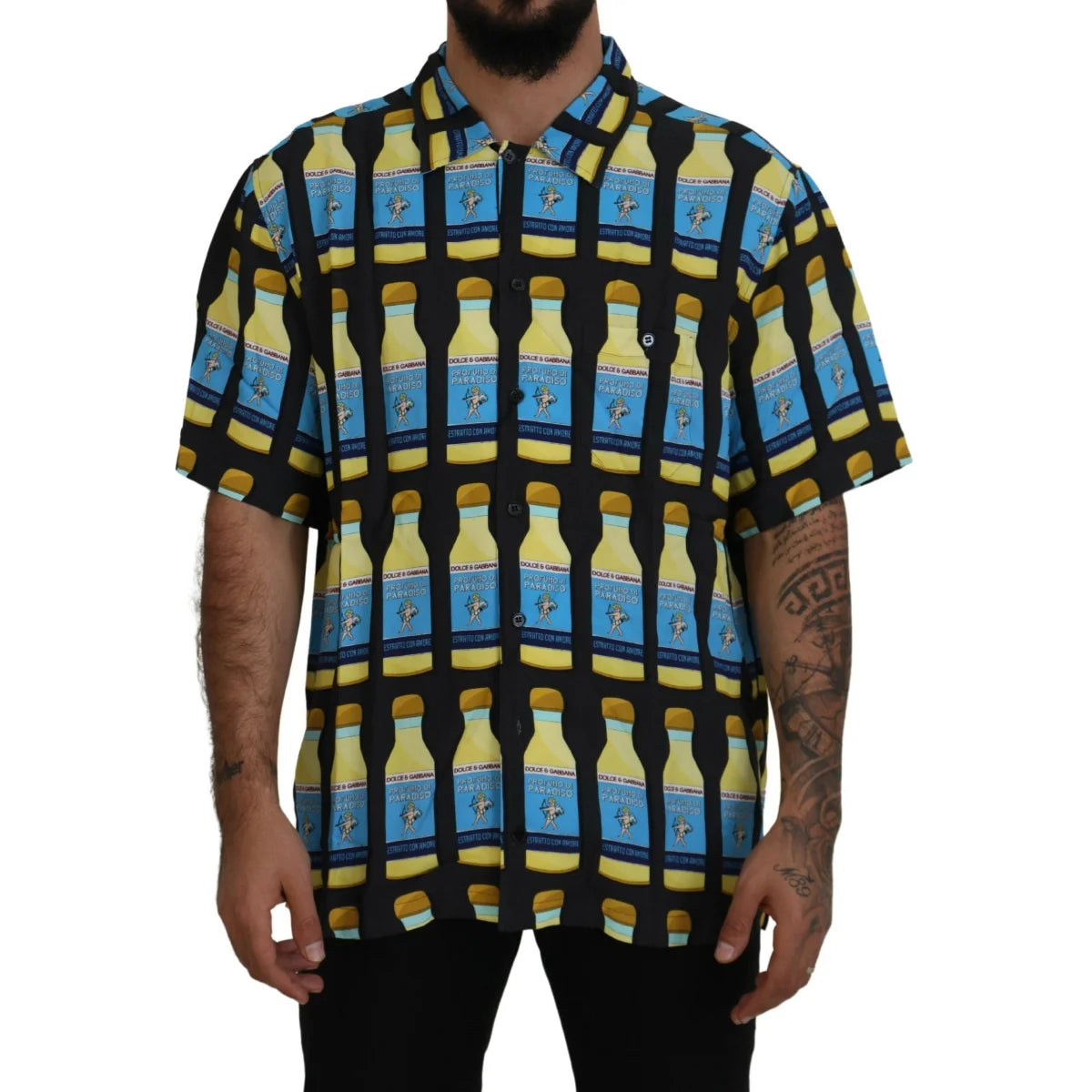 Dolce Gabbana Multicolor Printed Casual Shirt for Men &