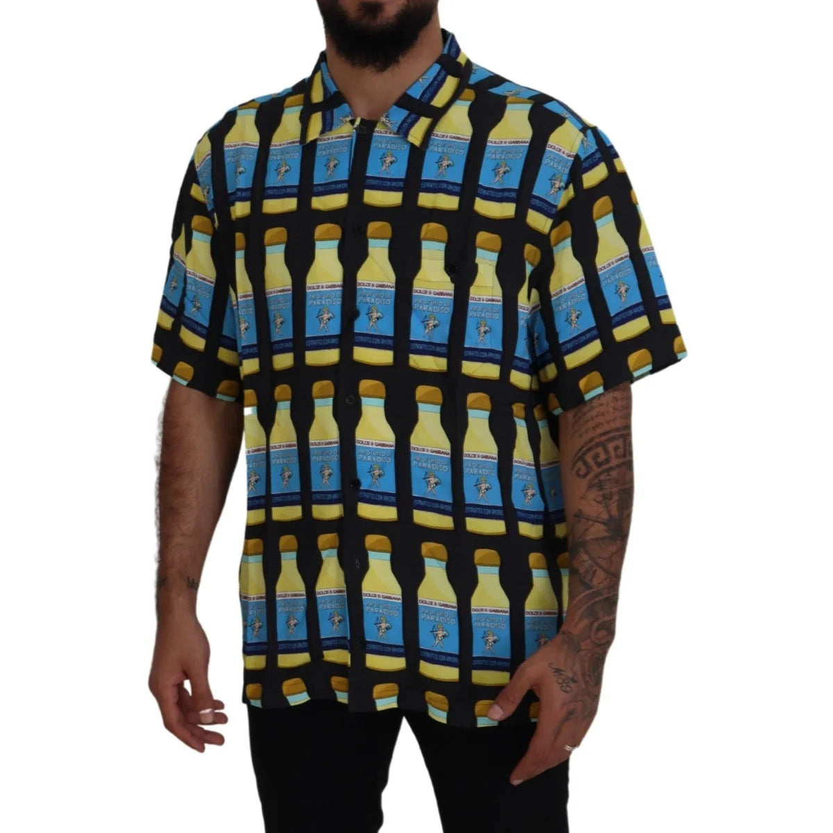 Dolce Gabbana Multicolor Printed Casual Shirt for Men &