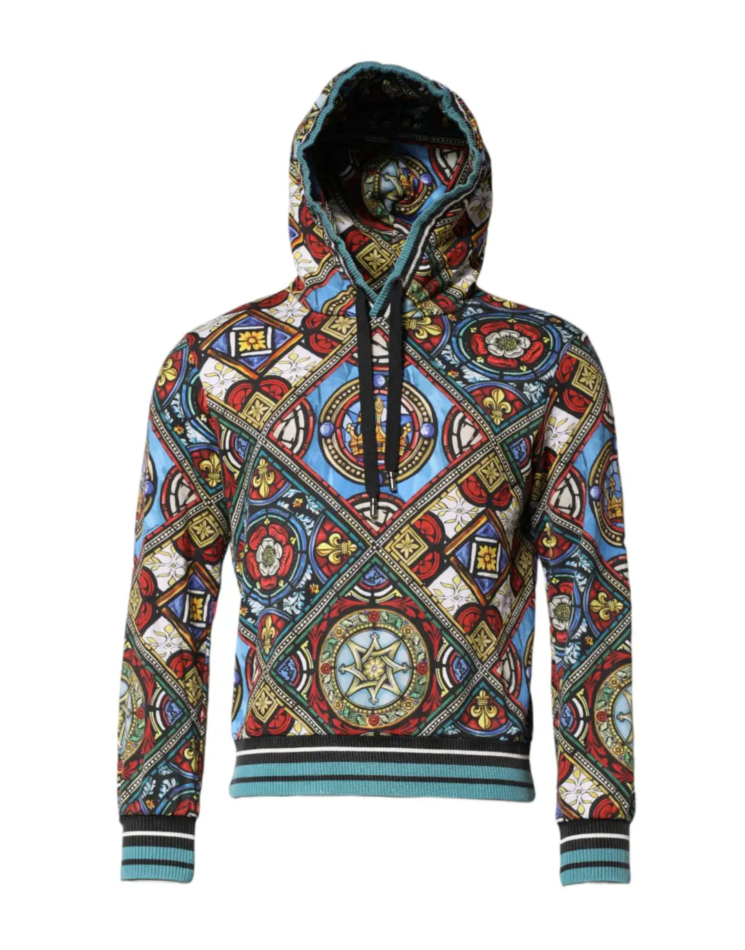 Dolce &amp; Gabbana Multicolor Printed Hooded Sweatshirt Sweater