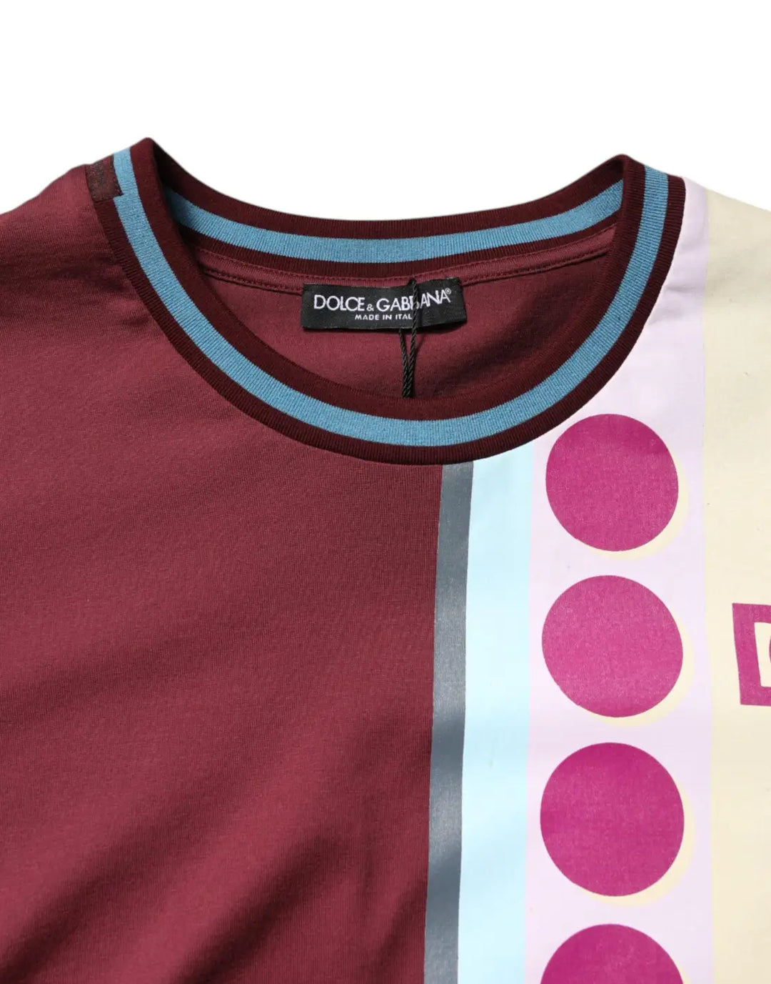 Dolce &amp; Gabbana Multicolor Printed Logo Short Sleeve T-shirt