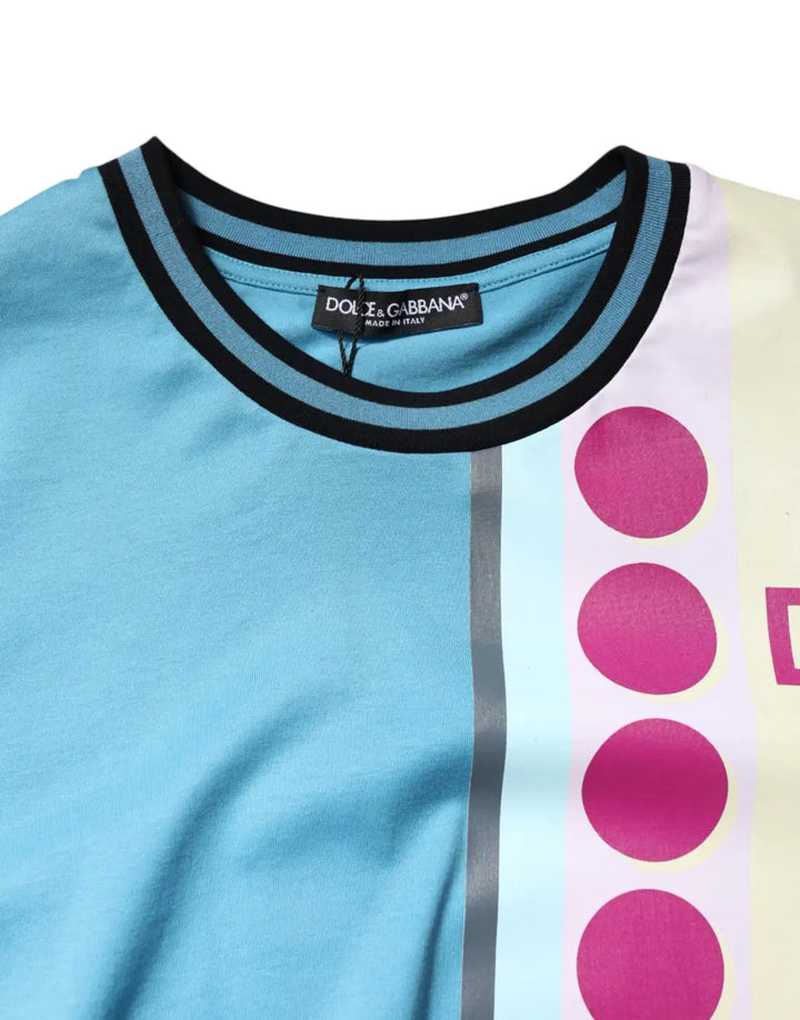 Dolce &amp; Gabbana Multicolor Printed Logo Short Sleeve T-shirt