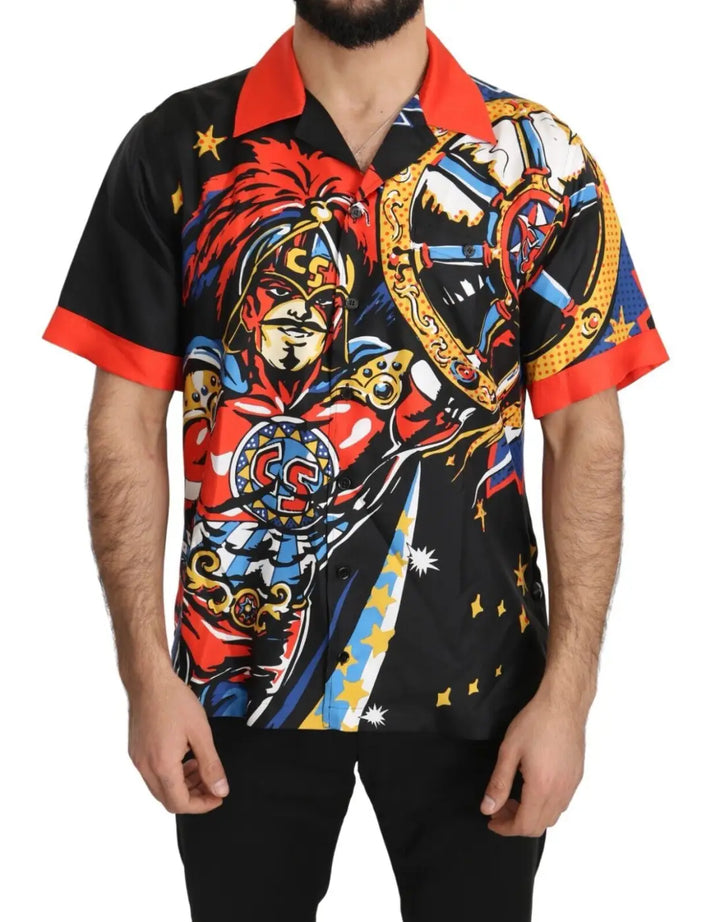 Dolce &amp; Gabbana Multicolor Printed Short Sleeves Casual Shirt