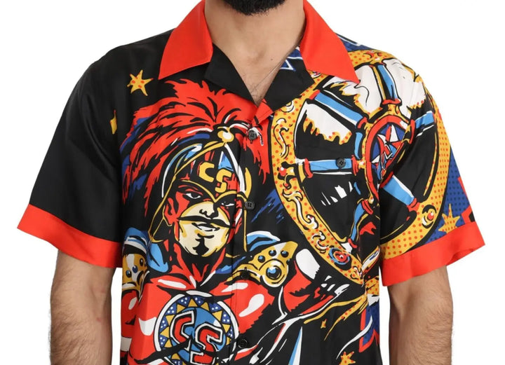 Dolce &amp; Gabbana Multicolor Printed Short Sleeves Casual Shirt
