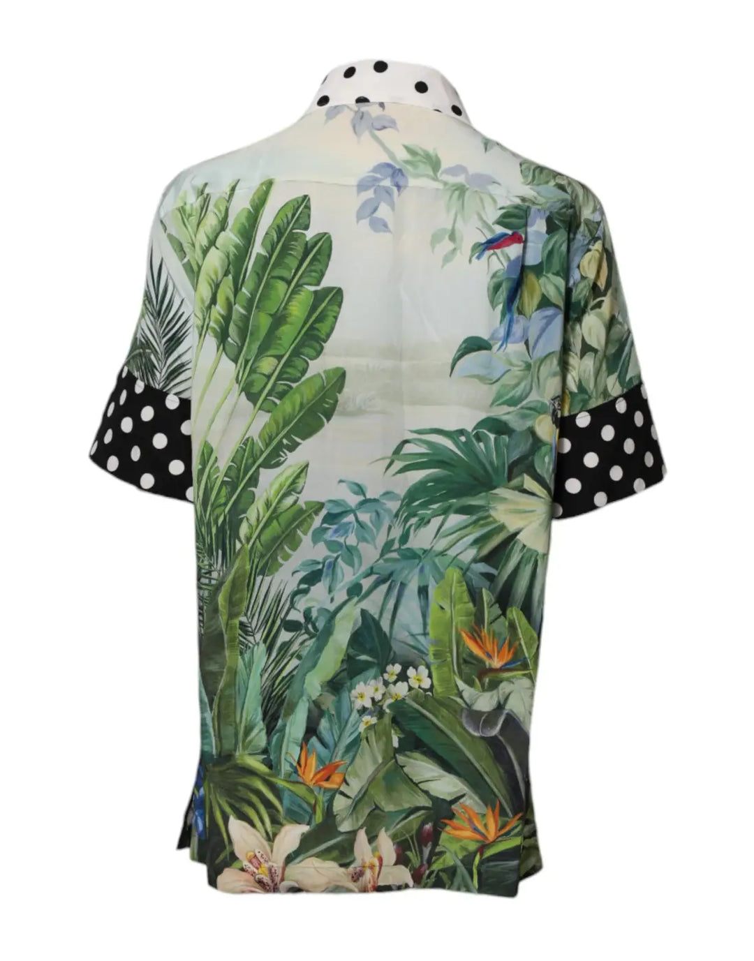 Dolce &amp; Gabbana Multicolor Printed Silk Collared Shirt Top