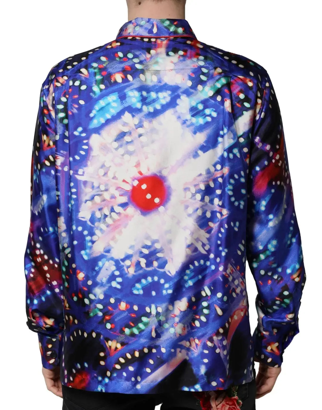 Dolce &amp; Gabbana Multicolor Printed Silk Lounge Casual Shirt