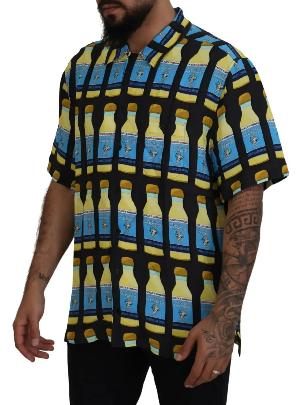 Dolce &amp; Gabbana Multicolor Printed Viscose Casual Shirt