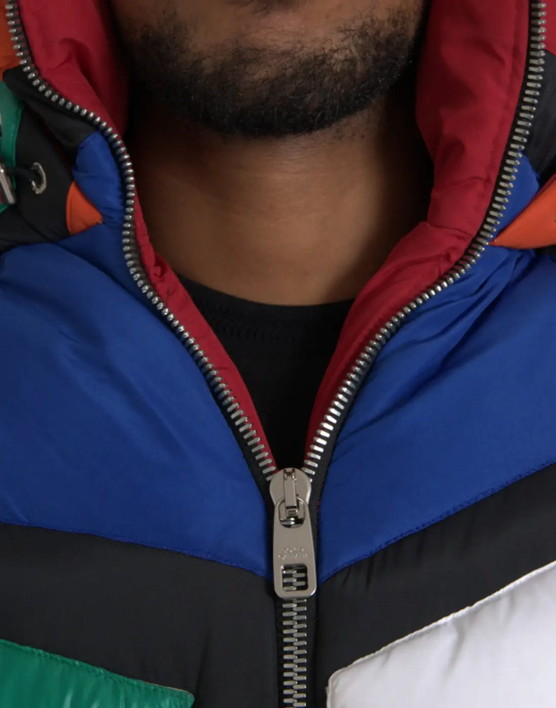Dolce &amp; Gabbana Multicolor Quilted Hooded Puffer Jacket