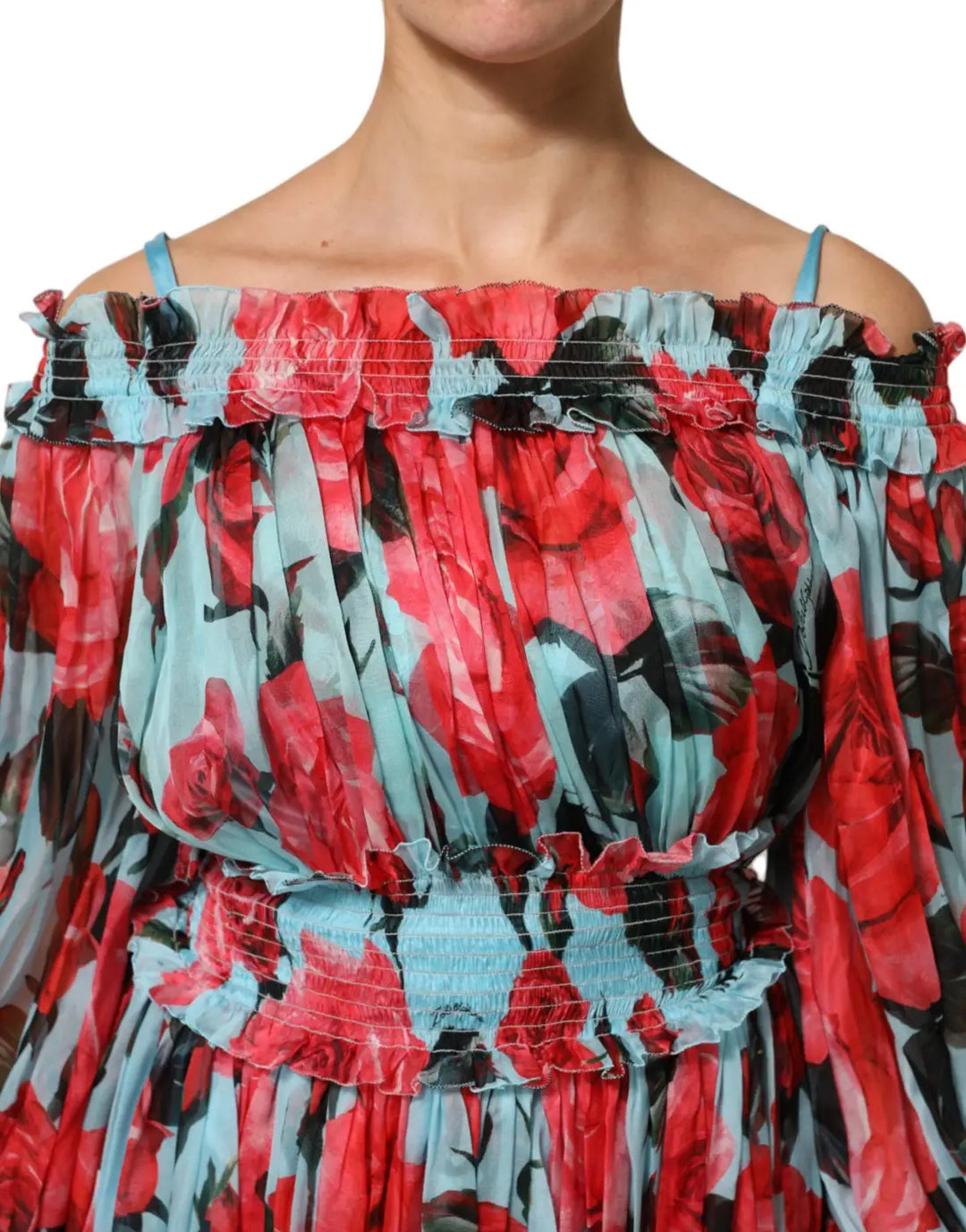 Dolce &amp; Gabbana Multicolor Romantic Floral Silk Chiffon Dress